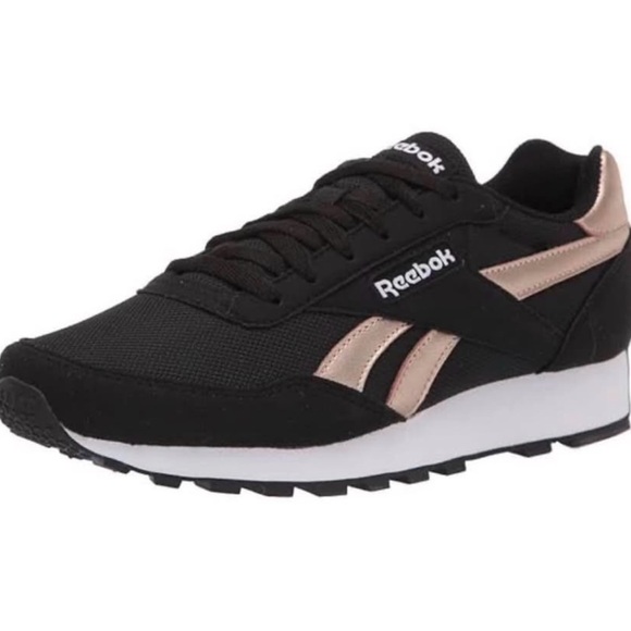 Reebok Rewind Women's Black Rose Gold Comfy Sneakers Size 8 - Picture 2 of 3